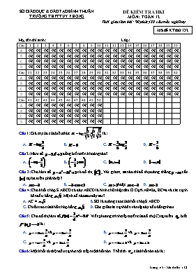 Đề kiểm tra học kì I môn Toán 12 - Mã đề KT thử 132